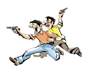 Two arrested, accused of robbery, one escaped